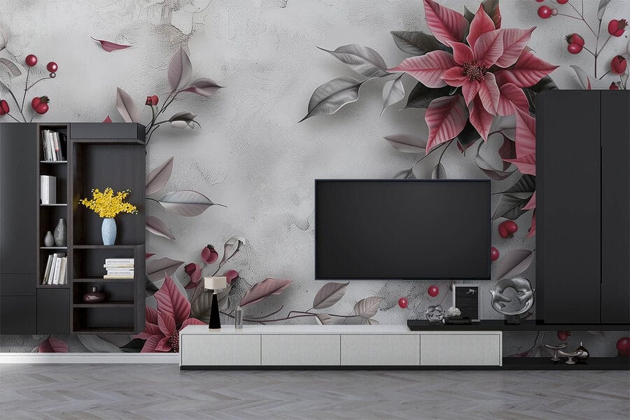 Flowery elegance on a muted backdrop Flowery elegance on a muted backdrop