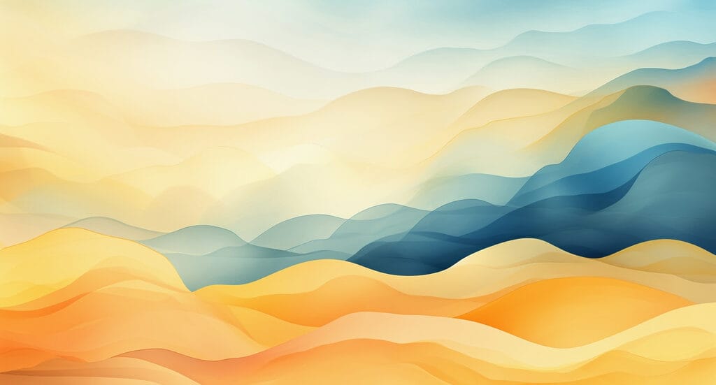 Colorful hills with blue and yellow waves Colorful hills with blue and yellow waves