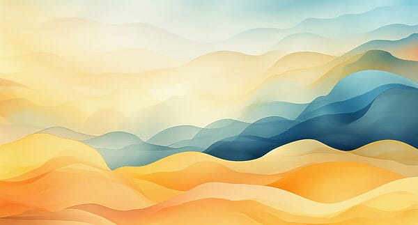 Colorful hills with blue and yellow waves Colorful hills with blue and yellow waves