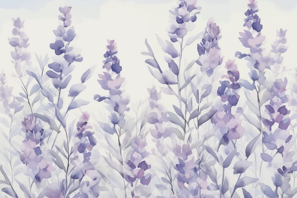 Painting of purple flowers Painting of purple flowers