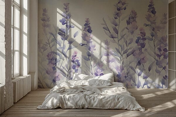 Painting of purple flowers Painting of purple flowers