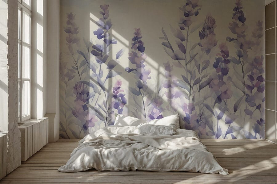 Painting of purple flowers Painting of purple flowers