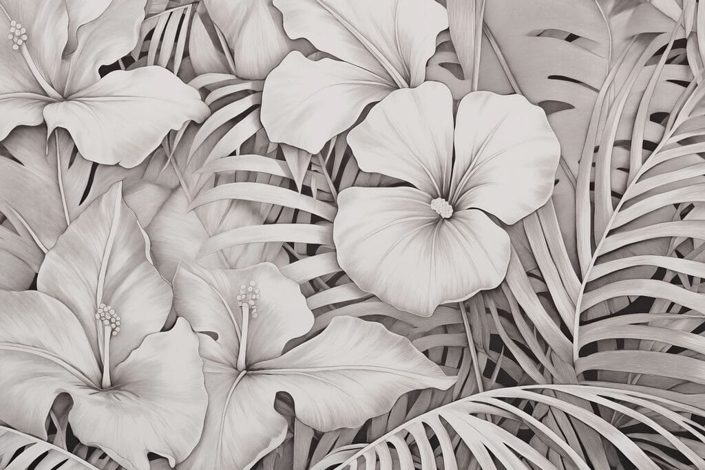 Floral patterns in monochrome tones Floral patterns in monochrome tones