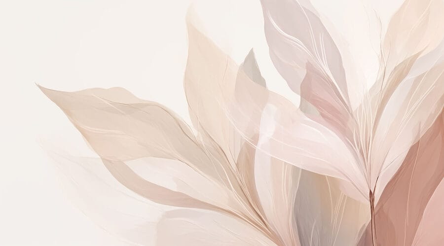 Dreamy pastel leaf compositions.