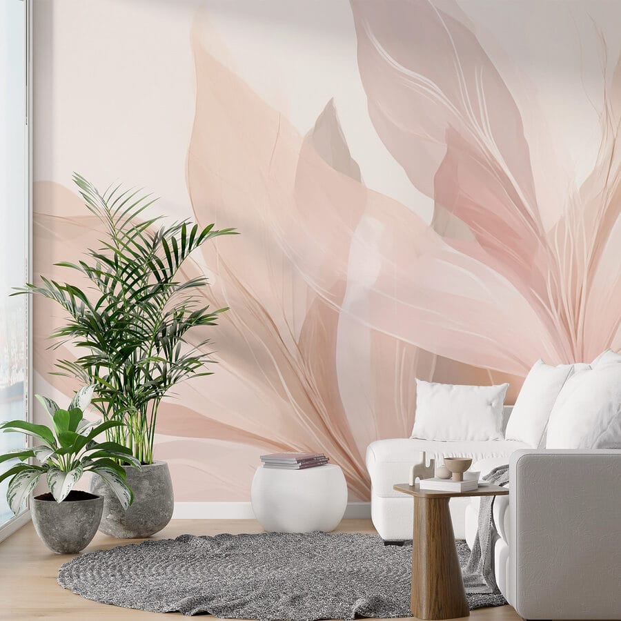 Dreamy pastel leaf compositions.