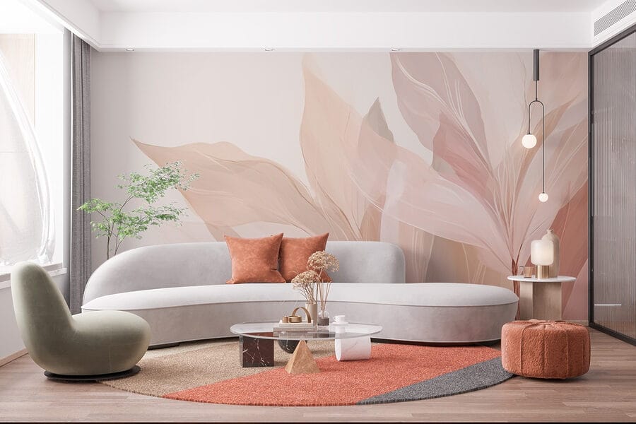 Dreamy pastel leaf compositions.