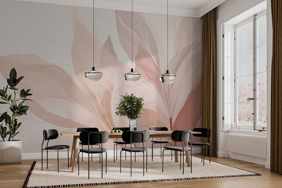 Dreamy pastel leaf compositions.