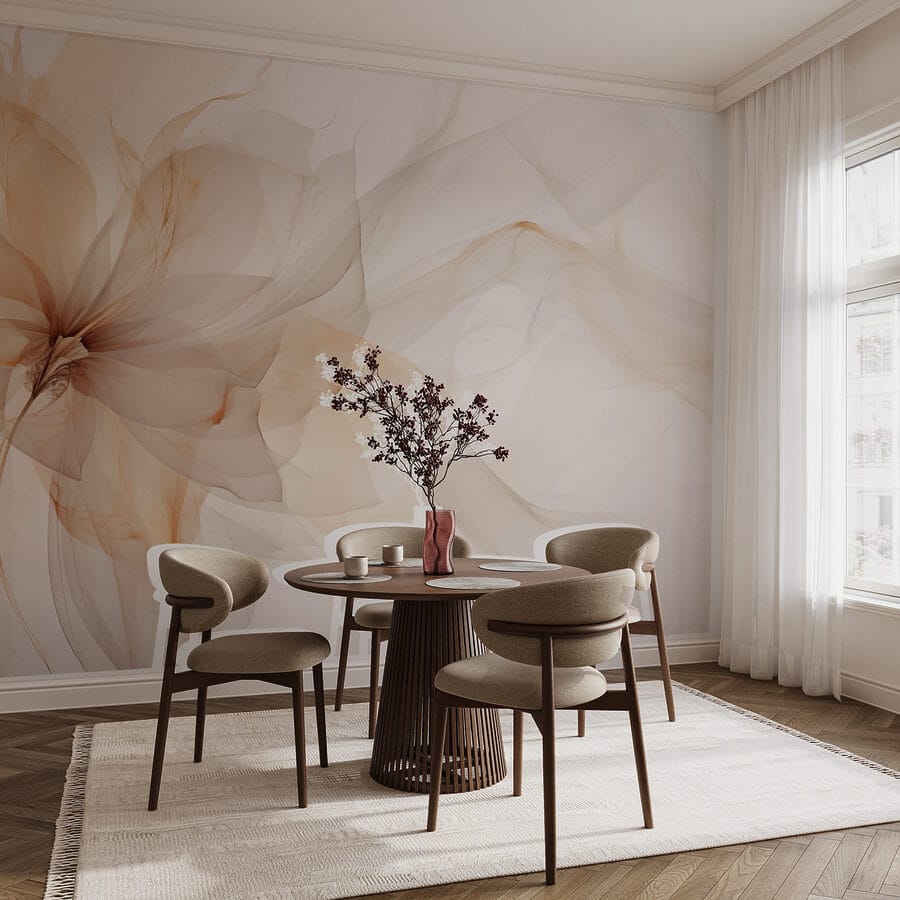 Delicate blooms in soft hues.