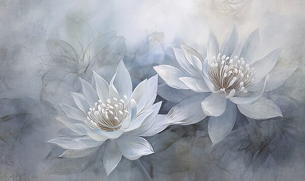 Painting of white flowers Painting of white flowers