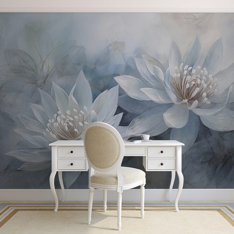 Painting of white flowers Painting of white flowers