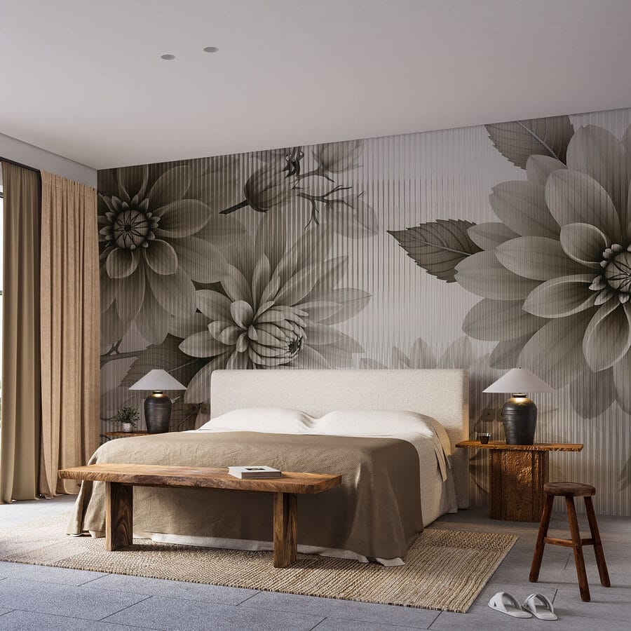 Elegant floral design in muted tones