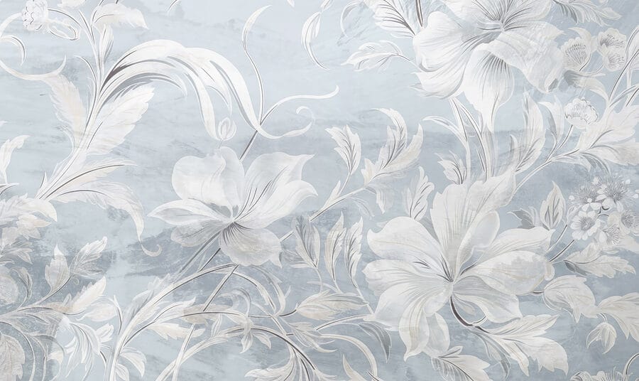 White and grey floral pattern
