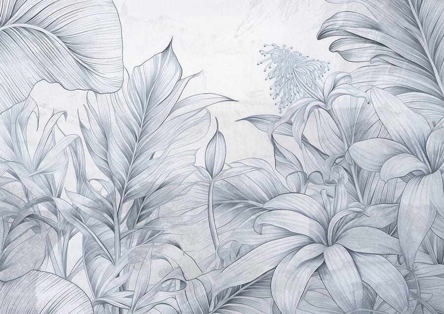 Drawing of leaves and flowers Drawing of leaves and flowers
