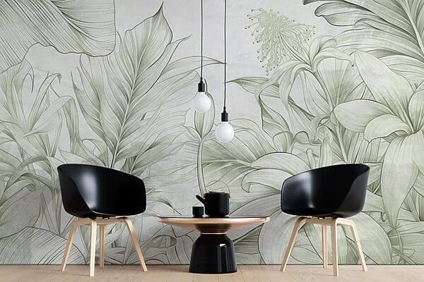 Soft greens in delicate botanical design Soft greens in delicate botanical design