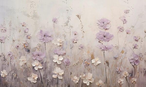 Painting of flowers on a wall Painting of flowers on a wall