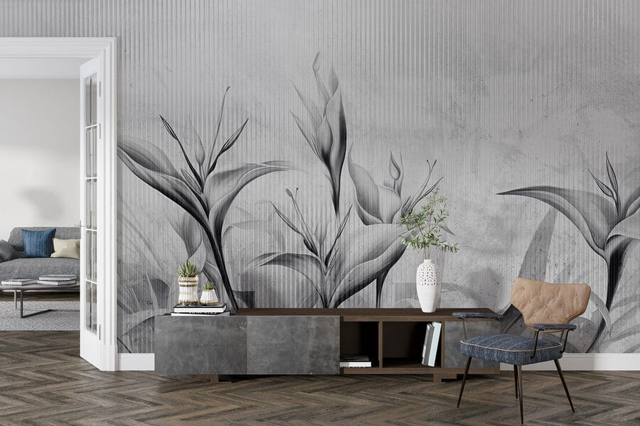 Black and white image of flowers