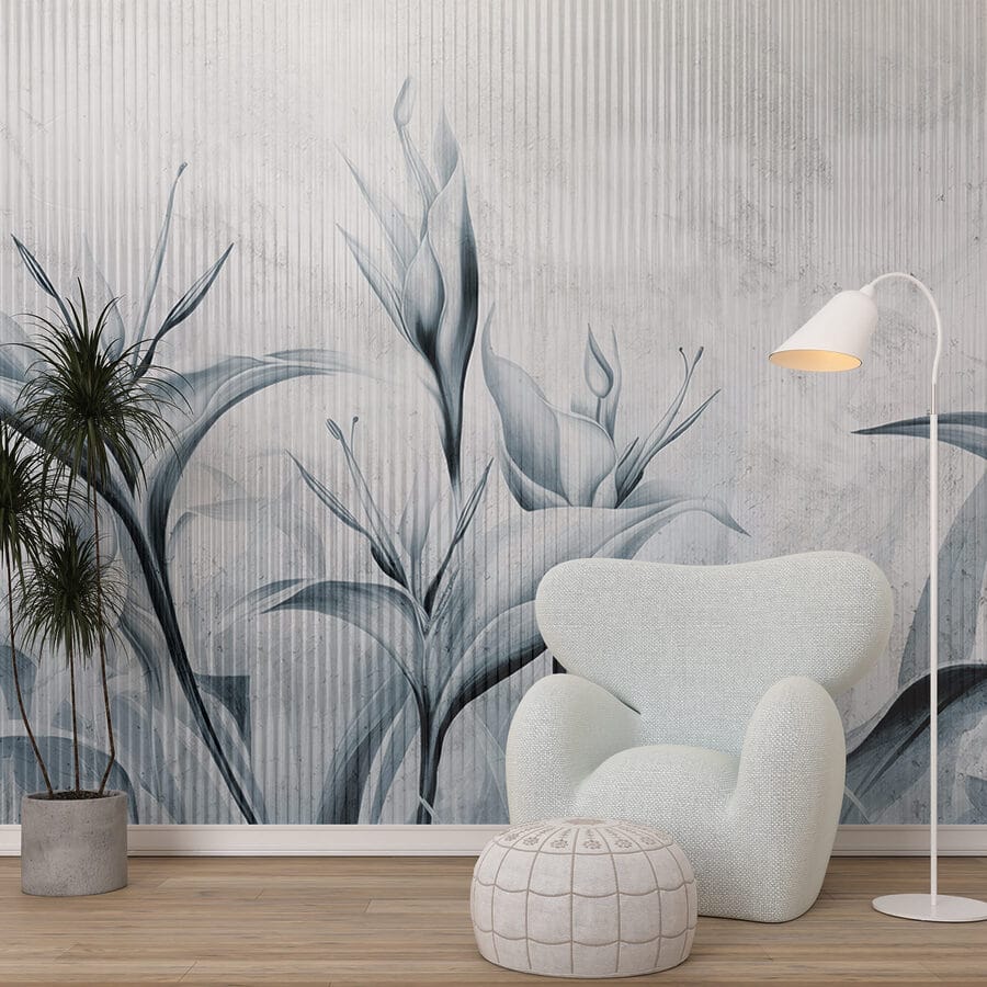 Wall murals Painting of flowers on a wall