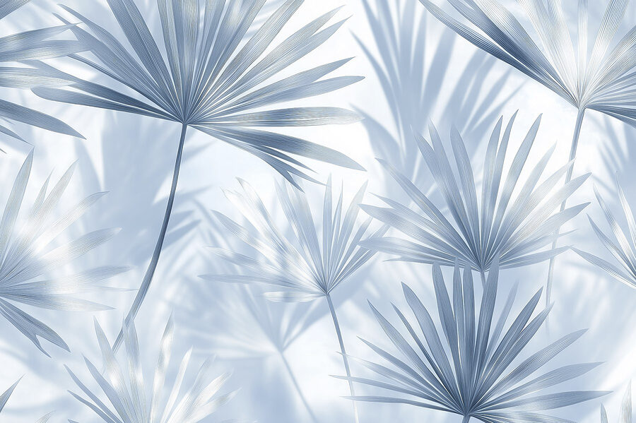 Delicate palms in soft hues