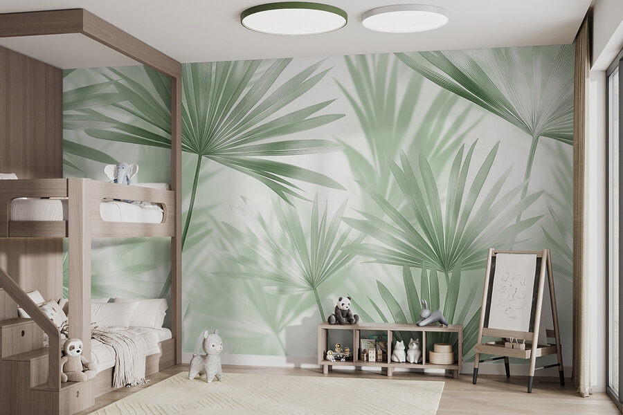 Soft green leaves dance in light
