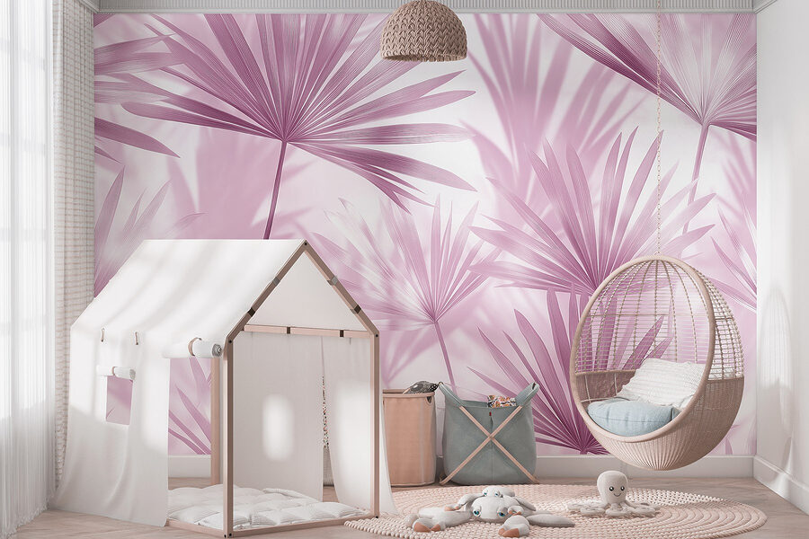 Soft pastel leaves creating gentle shadows