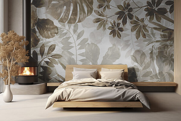 Wall murals Soft hues of layered foliage art (SKU: w08824) Wall murals Wall murals Soft hues of layered foliage art (SKU: w08824)