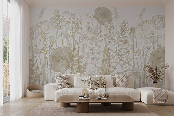 Delicate floral patterns in earthy tones Delicate floral patterns in earthy tones