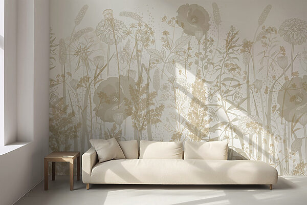 Delicate floral patterns in earthy tones Delicate floral patterns in earthy tones