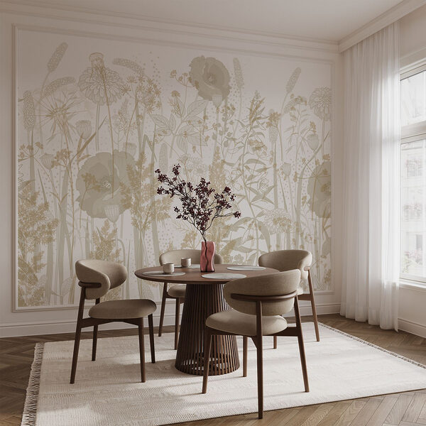 Delicate floral patterns in earthy tones Delicate floral patterns in earthy tones