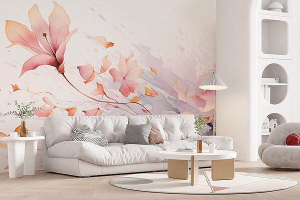 Watercolor of flowers and leaves Watercolor of flowers and leaves