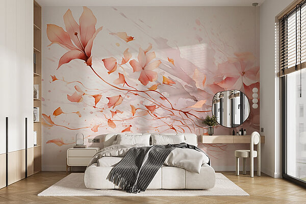 Painting of flowers and leaves Painting of flowers and leaves