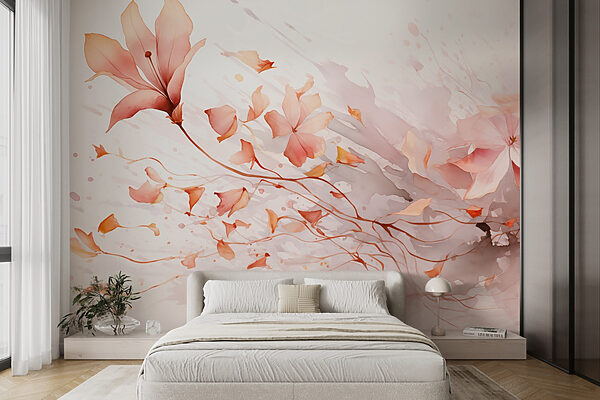 Painting of flowers and leaves Painting of flowers and leaves
