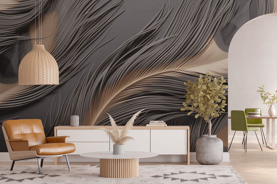 Fluid lines in monochromatic harmony.