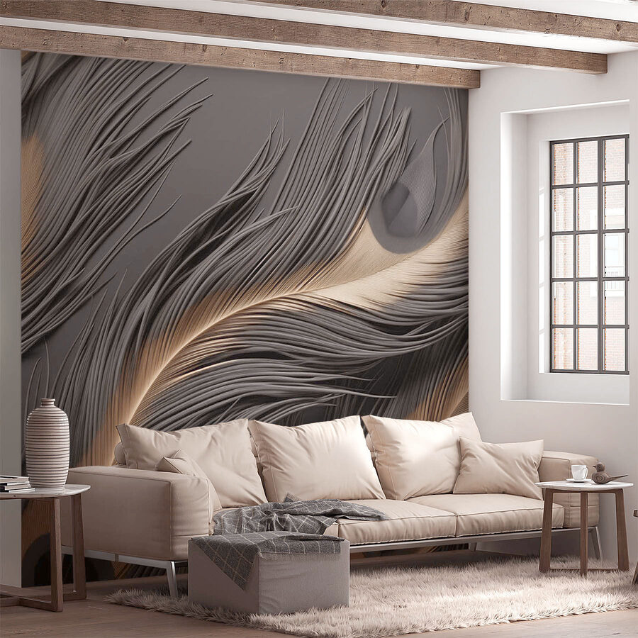 Fluid lines in monochromatic harmony.