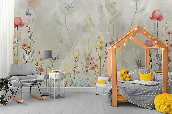 Painting of flowers and plants