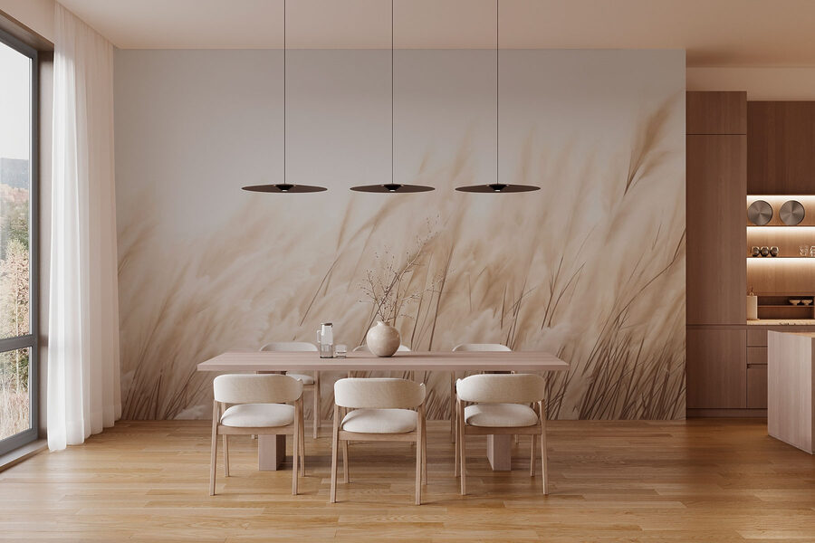 Wall murals Soft reeds swaying in the breeze - Image 2