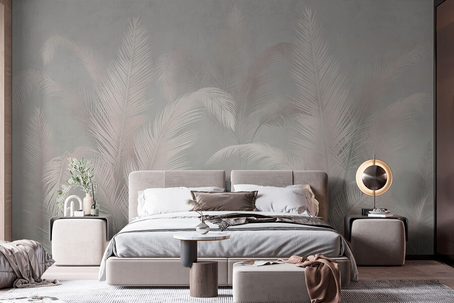 Wall murals Soft palms in a muted background