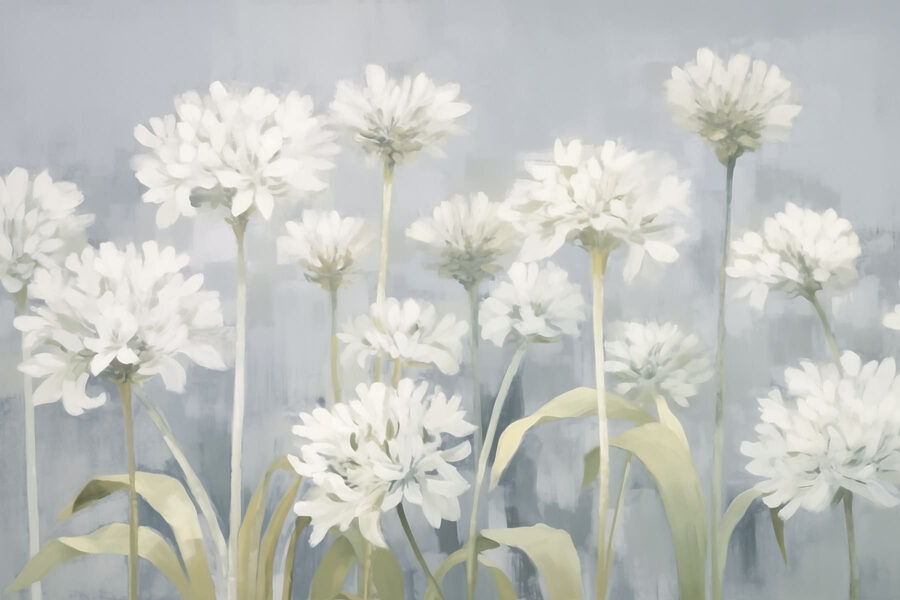 Wall murals Painting of white flowers - Image 4