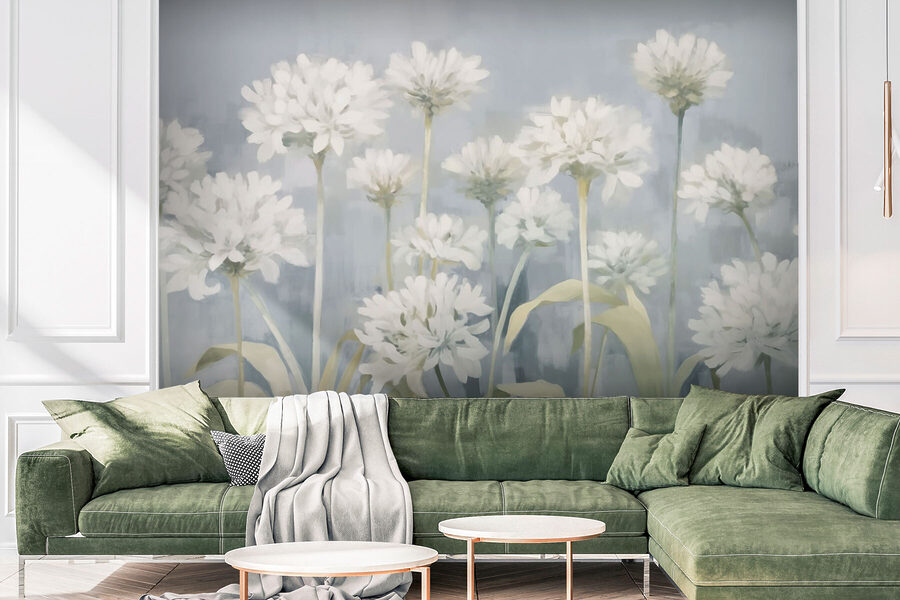 Wall murals Painting of white flowers - Image 2