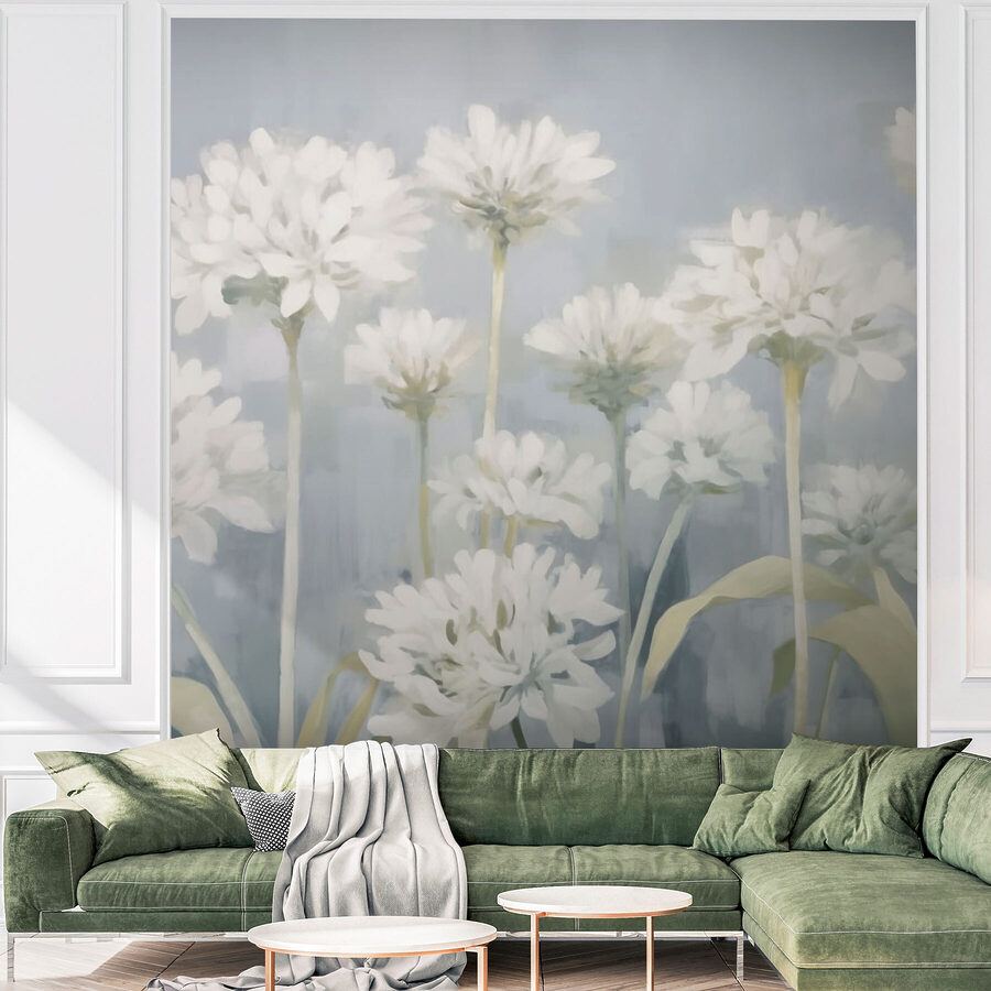Wall murals Painting of white flowers - Image 3