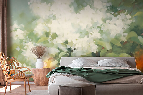 Blossoms amidst lush green leaves Blossoms amidst lush green leaves
