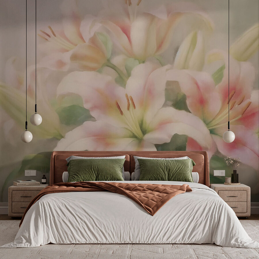 Painting of a group of pink flowers