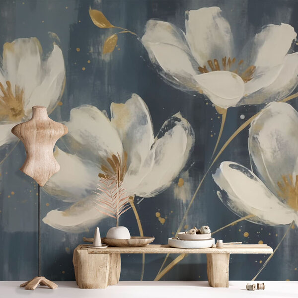 Painting of white flowers Painting of white flowers