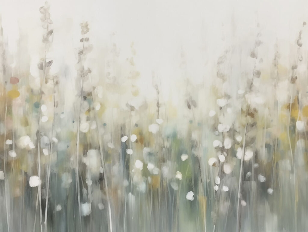 Painting of flowers in a field Painting of flowers in a field