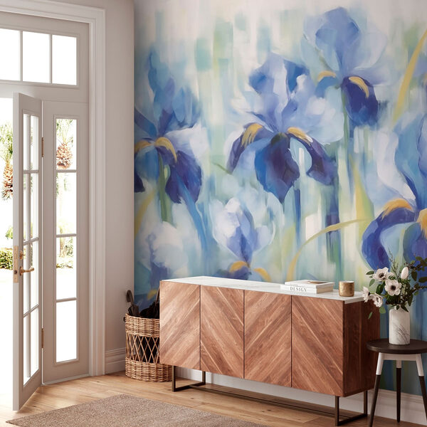 Painting of blue flowers Painting of blue flowers