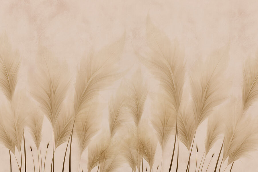 Wall murals Group of feathers on a beige background - Image 4