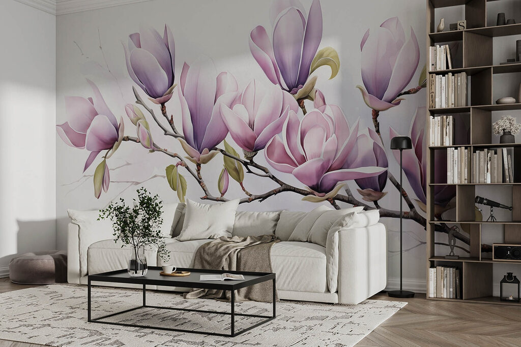 Branch with purple flowers Branch with purple flowers