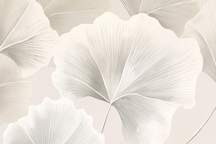 Delicate leaves in soft tones.