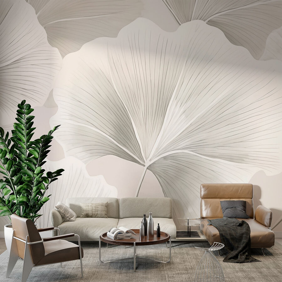 Delicate leaves in soft tones.
