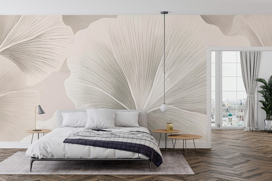 Delicate leaves in soft tones.