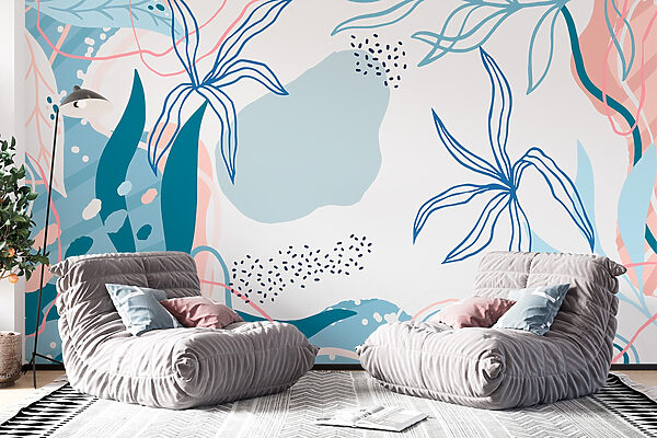 Blue and pink floral pattern Blue and pink floral pattern